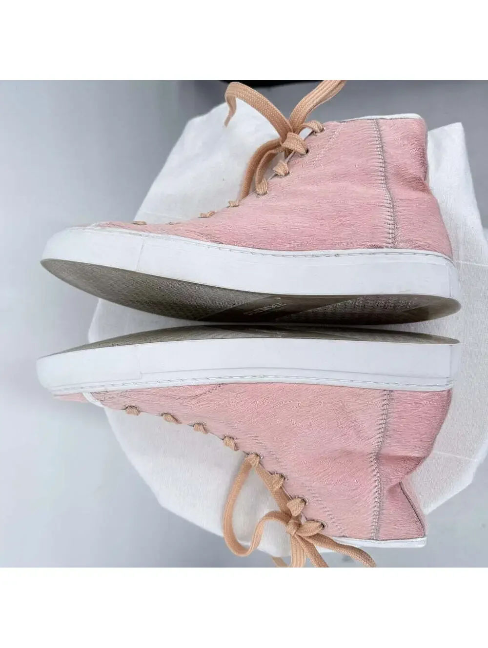 Women's Diemme Veneto High Italian Calf Hair Pink & White Sneakers IT40/US W 9.5